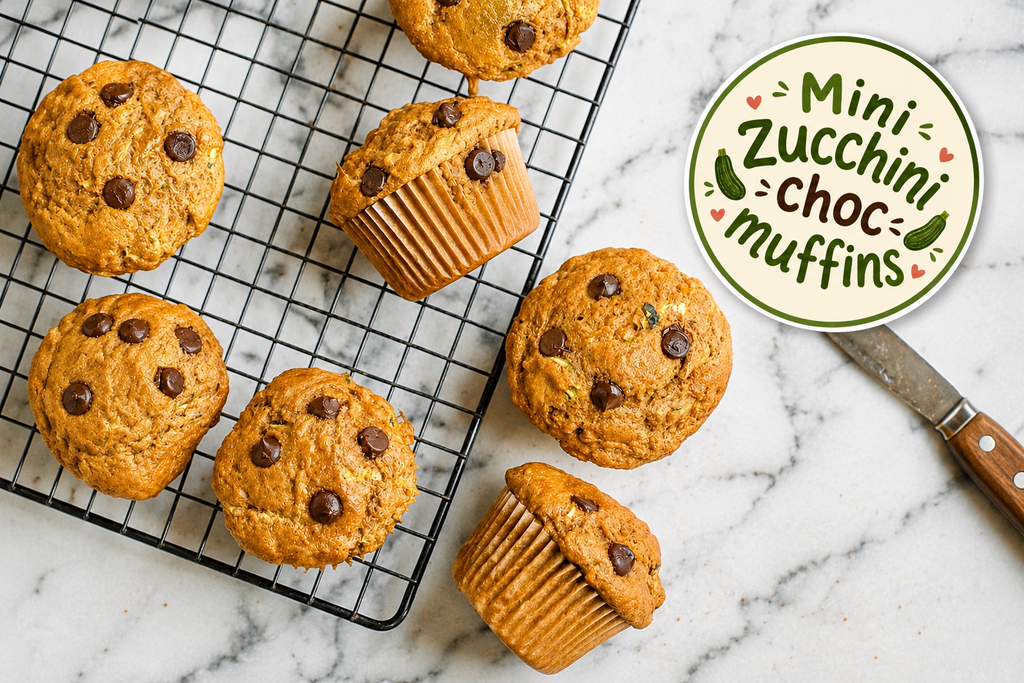 Mini zucchini and choc muffins