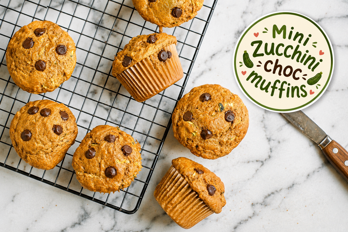 Mini zucchini and choc muffins